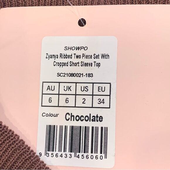 Showpo Zyanya Ribbed High Waisted Wide Leg Pants Size 2 Color Chocolate - Picture 6 of 9